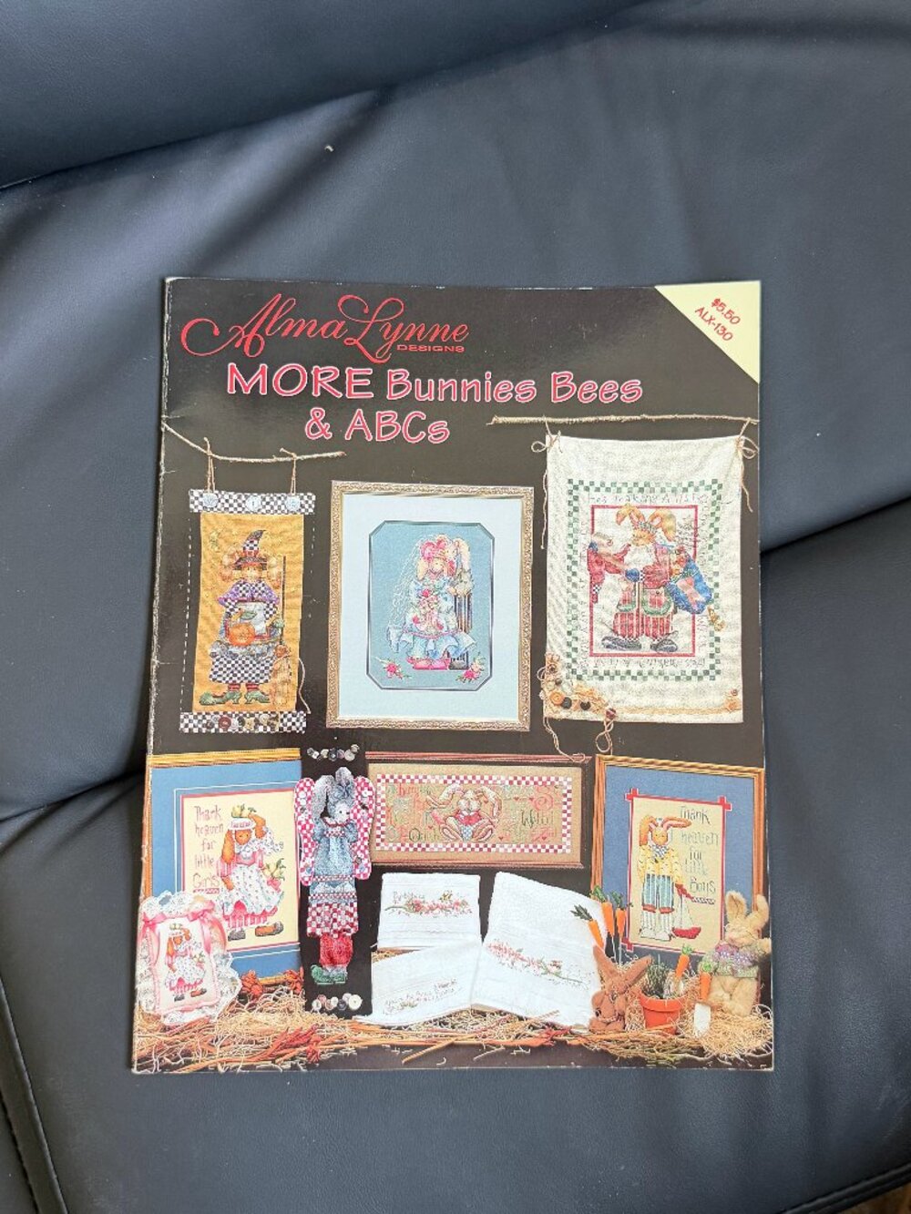 Alma Lynne More Bunnies Bees ABCs Cross Stitch 10 Pattern Book EUC Vintage 1996